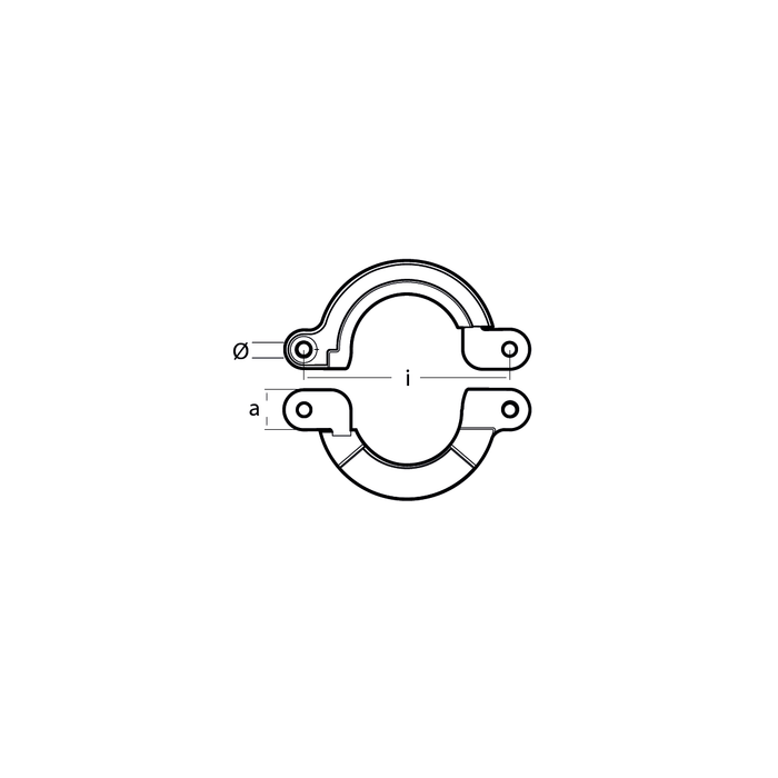 Ritning på Zinkanod Yanmar split collar for Saildrive Yanmar SD20-SD60 saildrives, 196440-02660