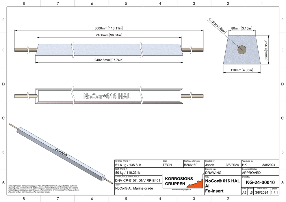 Drawing Harbour Anode No Corrosion B266160-1