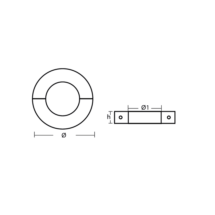 Zinkanod  axel, 30mm-kort, R800555