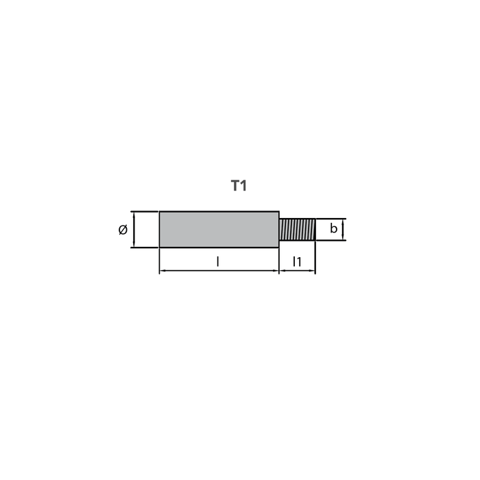 Zinkanod Volvo Penta, typ pencil anode Ø26 L.44 3/8" UNC, VP 823661, R800716