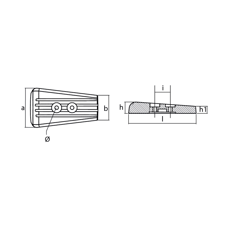 Zinkanod Volvo Penta motoranod, VP 3888814, 1.197KG/2.64LB, R800733bis