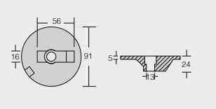 Ritning på Zinkanod Mercury/Mercruiser, motoranod, M76214-4, 0.290KG/0,64LB, R800835 - AnodeFactory