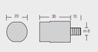 Zinkanod  YANMAR, motor, 30*20 thread: 8*1.25, 0.066KG, Y27210200300 - AnodeFactory