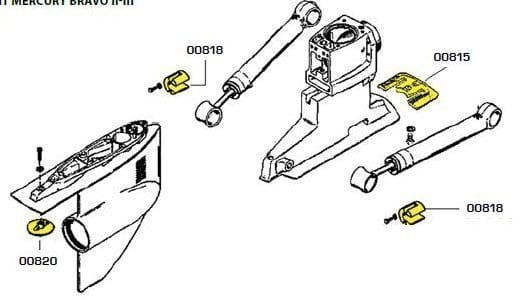 Aluminiumanod Bravo II-III motorer, komplett kit, TKITBRAVOII-III-AL