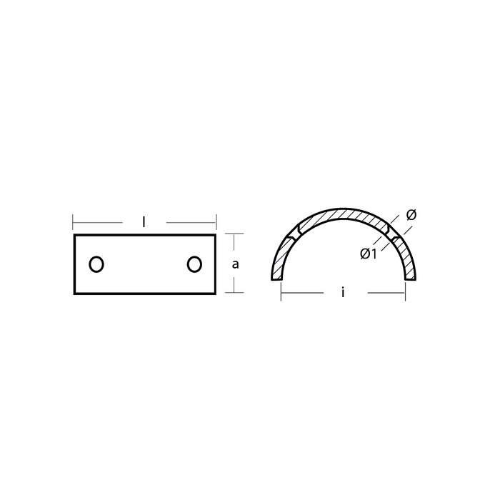 Ritning på  Zinkanod Gori axel 2-blade saildrive Ø 13"-18'' 15670000, R801023