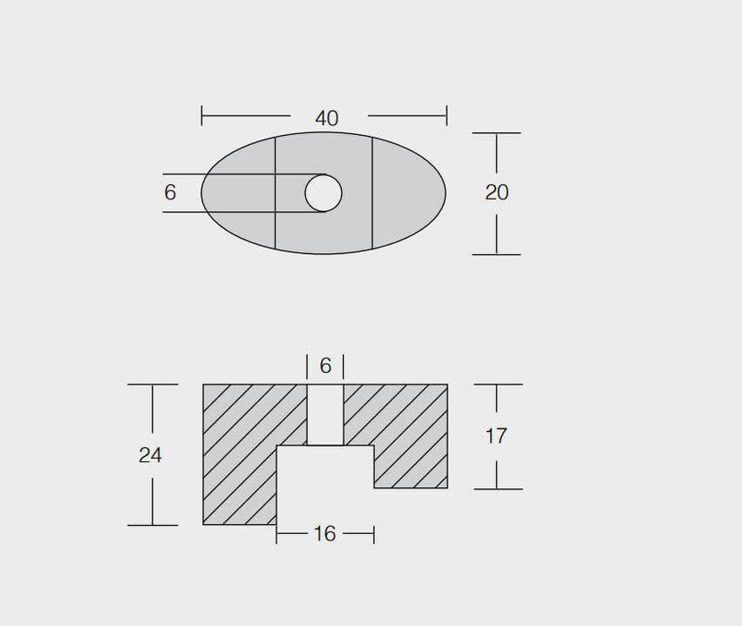 Ritning på Zinkanod Vetus, motor, 0.062KG Vetus 421089, SET0153, R803502 - AnodeFactory