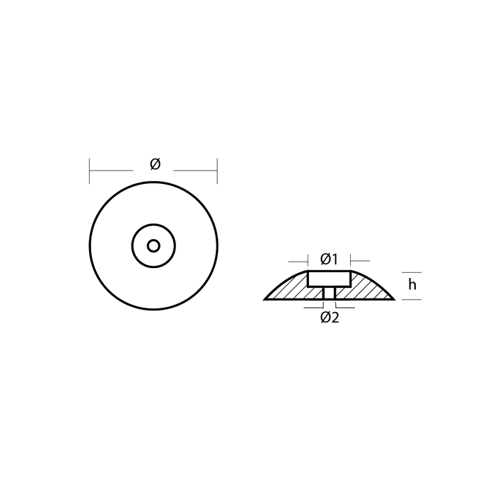 Magnesiumanod roder - Ø=110mm, 0.17KG - AnodeFactory