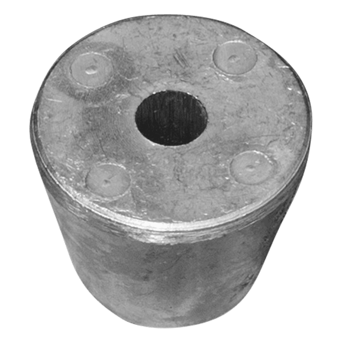 Zinkanod Sidepower - Sleipner propeller nut SP30/40 Ø26 H.20, 61180, T01050, Underifrån - AnodeFactory