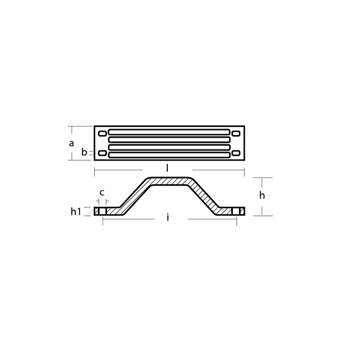 Magnesiumanod Yamaha Bar anode for engine bracket 115-350 HP, 6G5-45251-01 6G5-45251-02 - AnodeFactory