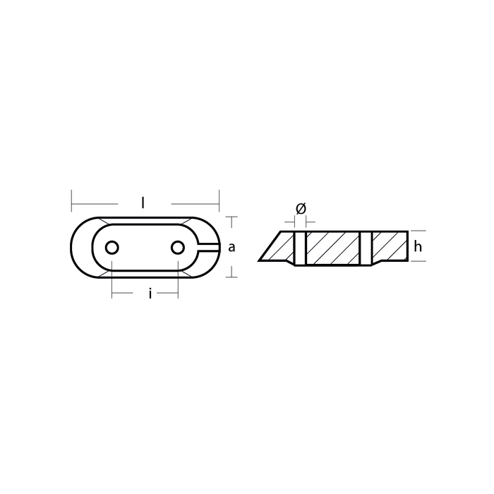 Aluminiumanod Yamaha small plate for engine, 4-15 HP (up to 1989), 65W-45251-00 - AnodeFactory