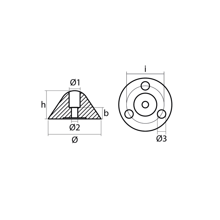 Aluminiumanod Flex-o-fold propeller nut, #117 - AnodeFactory