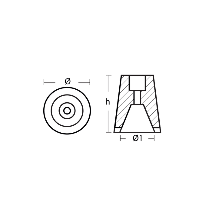 Solè Prop anod för Ø30mm, 40030092, T00400SOLE/2