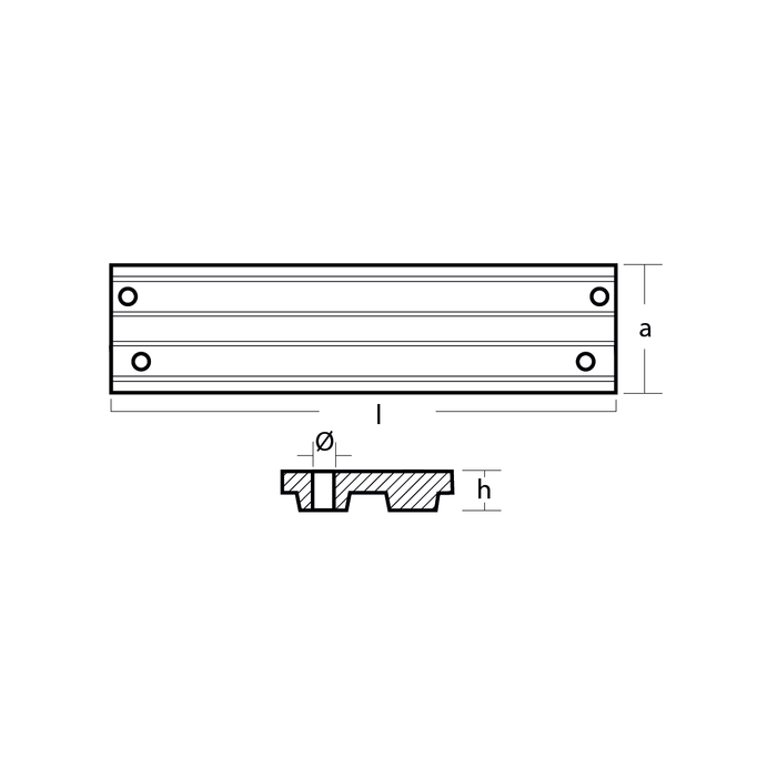 Alumniumanod Mercury standard trim tab anode 40HP-V6 135/150/175, M818298 - AnodeFactory